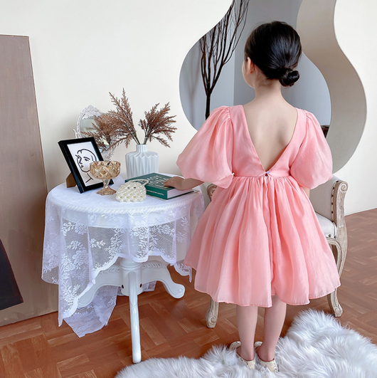 Vestido Princesa Estilo Occidental para Niñas con Mangas Abullonadas - Image 6