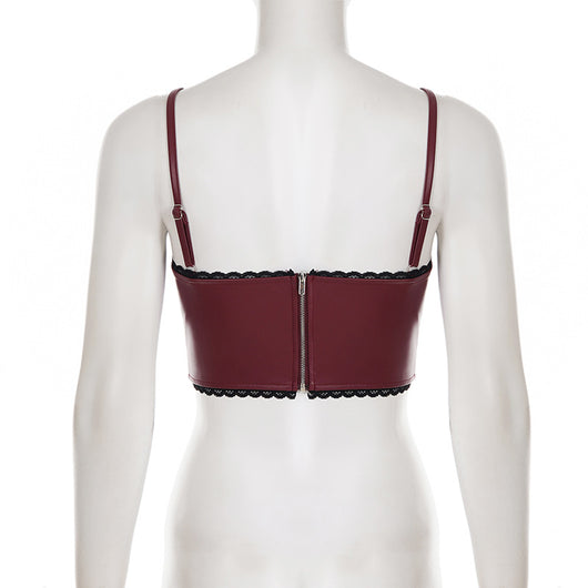 Camiseta Corsetería con Parches de Encaje Asimétrica - Image 12