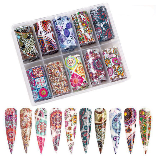 Adhesivos Decorativos Translúcidos con Diseños de Flores y Estrellas para Uñas - Image 10