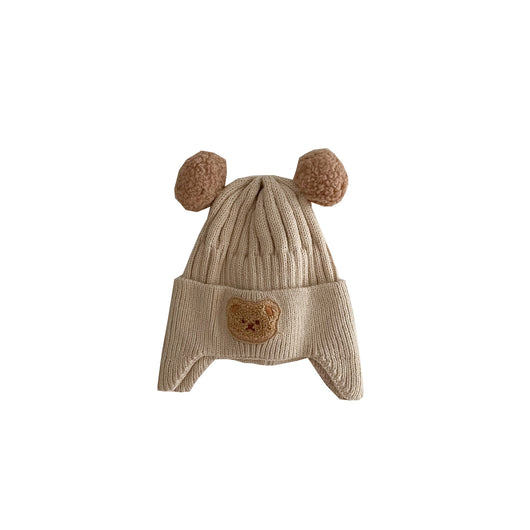 Gorro Abrigador de Lana con Orejeras Diseño Osito para Bebé - Image 5