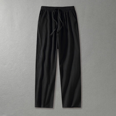 Pantalones Rectos Holgados de Algodón y Lino para Uso Casual - Image 13