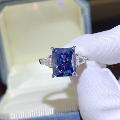 Anillo de Moissanita Zafiro Azul Ledean de 5 Quilates - Image 7