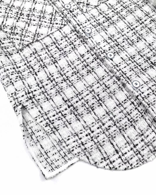 Camisa de Cuadros con Hilo Plateado Tejido para Hombre y Mujer - Image 7
