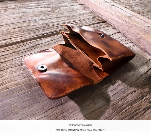 Billetera Corta de Cuero Vacuno Estilo Retro para Hombre - Image 21