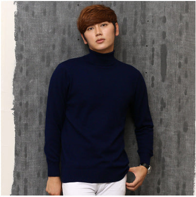 Suéter de Cuello Alto para Hombre Ajustado Liso - Image 18