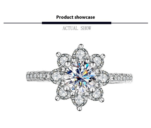 Anillo de Plata 925 con Moissanita Floral para Mujer - Image 18