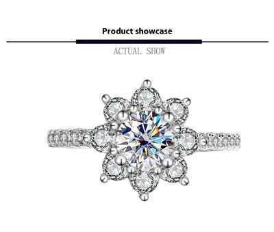 Anillo de Plata 925 con Moissanita Floral para Mujer - Image 18
