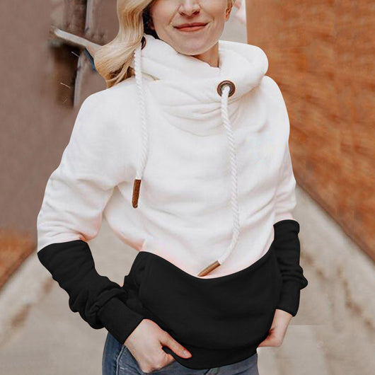 Sudadera con Capucha y Cordones de Contraste para Mujer - Image 5