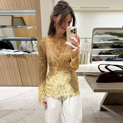 Blusa de Encaje Elegante y Sensual Estilo Francés - Image 8