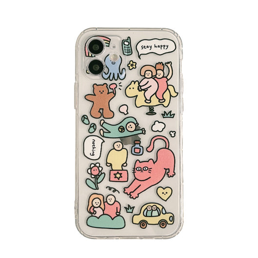 Funda Transparente para Celular con Gato Divertido - TPU Creativo - Image 3