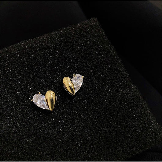 Aretes de Plata Asimétricos Diseño Amor Francés Elegancia Moderna - Image 6