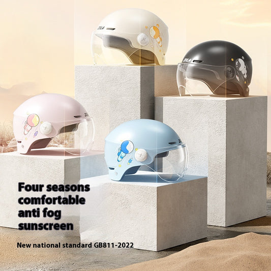 Casco de Moto Eléctrica Semiabierto de Seguridad Unisex Verano
