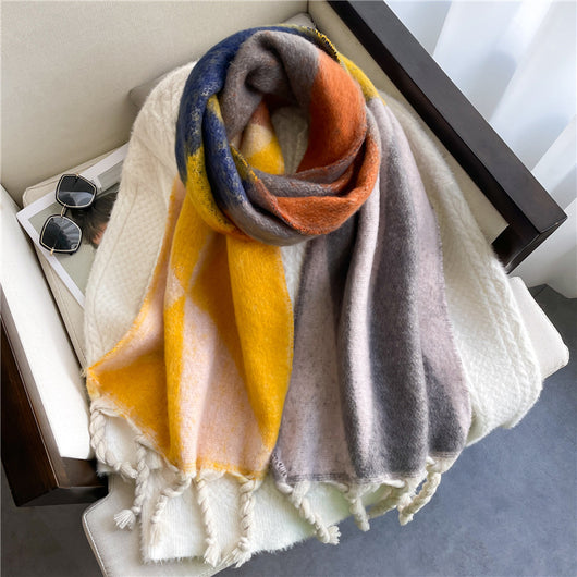 Bufanda Geométrica Acolchada de Invierno con Combinación de Colores - Image 23