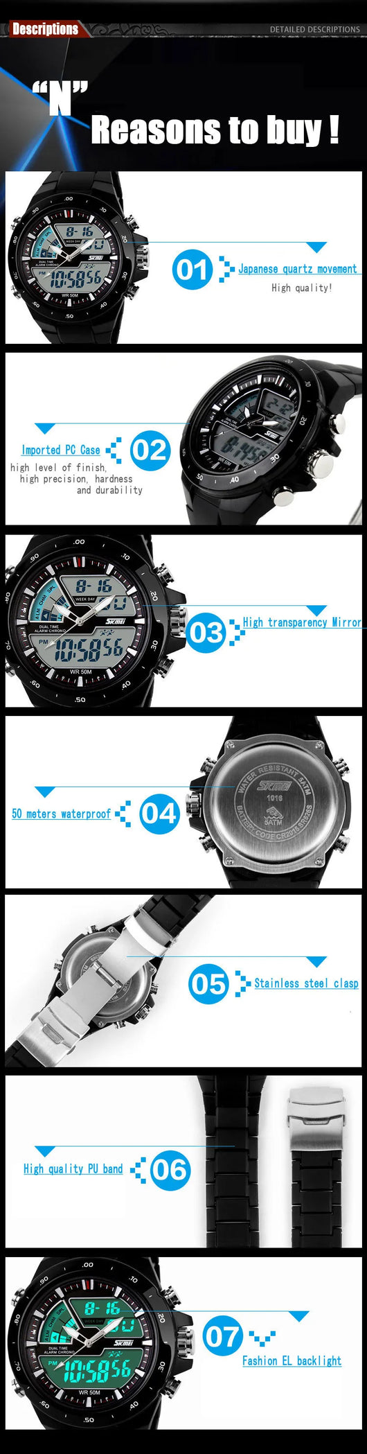 Reloj Deportivo Dual Display Resistente al Agua - Image 16