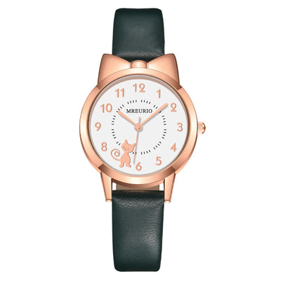 Reloj de Pulsera con Diseño de Gatita Adorable y Moño - Image 2