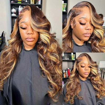 Peluca Frontal de Encaje 13x4 Ondas Grandes con Highlights Piano - Cabello Rizado Largo - Image 9