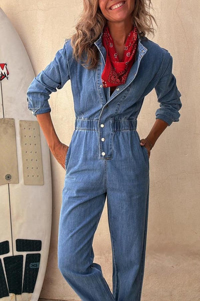 Jumpsuit Casual Mujer con Bolsillos - Diseño Street Lavado - Image 9