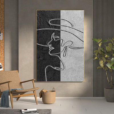Cuadro Retrato de Mujer Óleo Pintado a Mano - Lienzo Decorativo sin Marco - Image 4