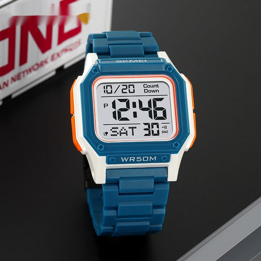 Reloj Electrónico Multifuncional de Resina para Hombre