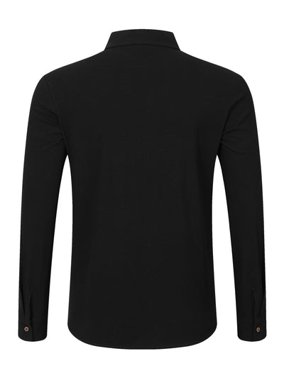 Camisa Cardigan Lino Hombre Fit Relajado Color Sólido - Image 27