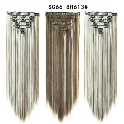 Set de Extensiones de Cabello con 16 Clips - Peluca de Fibra Sintética Premium - Image 58