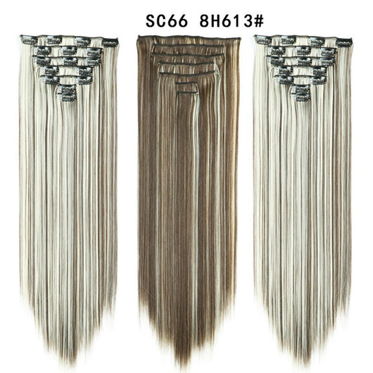 Set de Extensiones de Cabello con 16 Clips - Peluca de Fibra Sintética Premium - Image 58