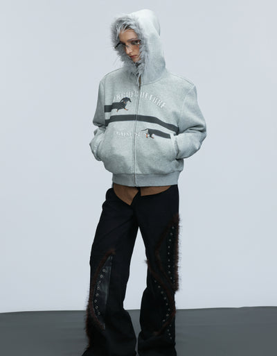 Cardigan Abrigo Retro con Cuello de Pelaje y Diseño Diamante Oversized - Image 16