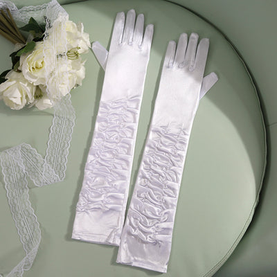 Guantes Largos de Satén para Novia - 50cm Elegancia Extendida