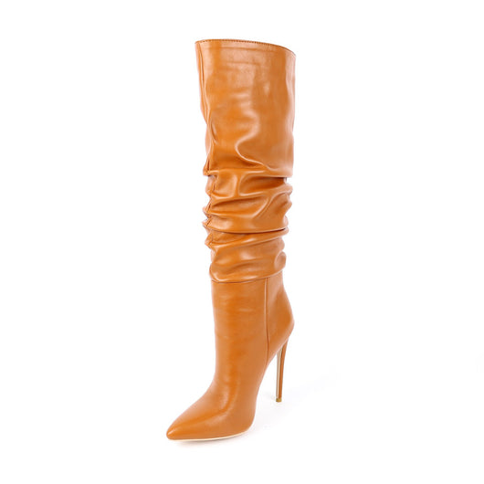 Botas Stiletto de Punta Plisada para Mujer - Tacón Alto Elegante - Image 7