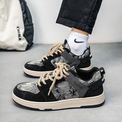 Tenis Casuales Hombre Diseño Artístico Pintura Óleo Tendencia Estudiante Zapatos Deportivos - Image 5