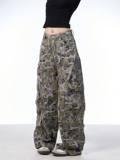 Pantalones Cargo Anchos Camuflaje para Mujer - Estilo Casual y Versátil - Image 16