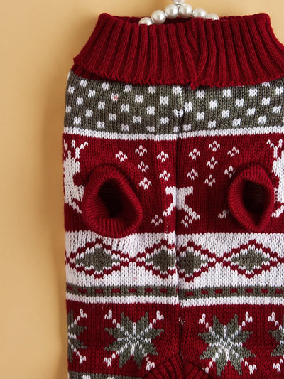 Suéter Navideño Tejido para Mascotas con Diseño de Reno - Image 20