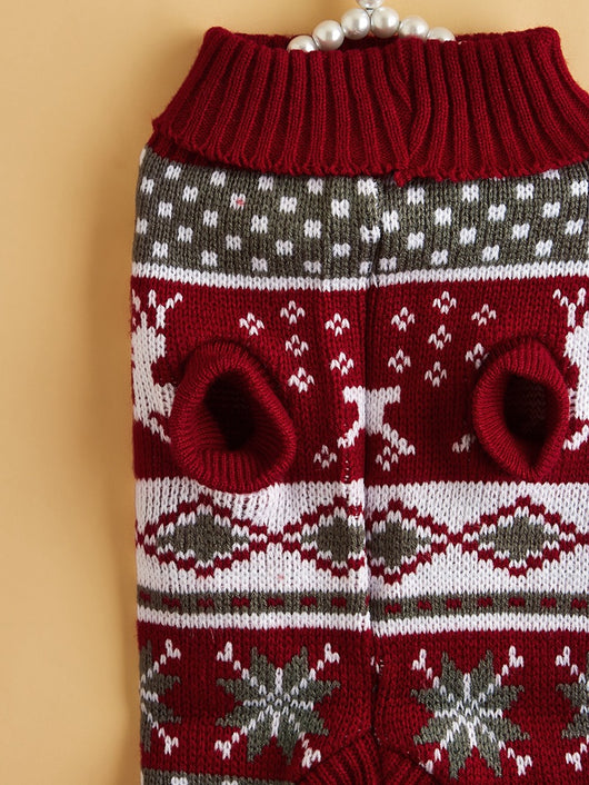 Suéter Navideño Tejido para Mascotas con Diseño de Reno - Image 20