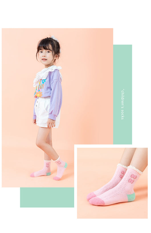 Calcetines Infantiles a Cuadros Franceses con Fresa y Dibujos Adorables - Image 11