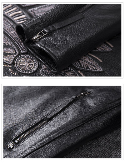 Chaqueta de Motociclista con Cuello de Pie - Abrigo Premium para Hombre - Image 10