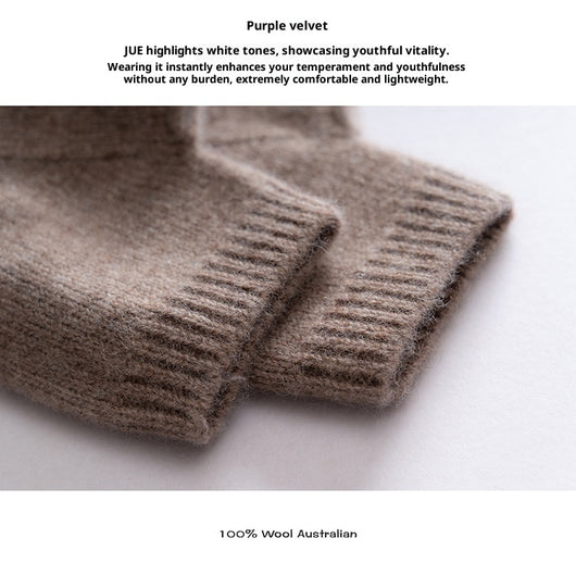 Guantes de Lana Merino Australiana sin Dedos con Flor Tejida y Cashmere - Image 16