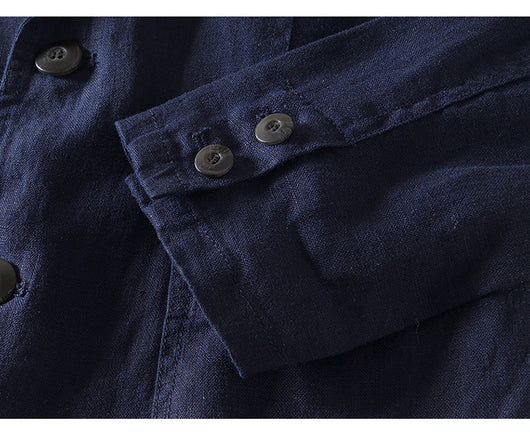 Traje de Lino con Cuello Clásico - Diseño Retro Fácil de Combinar - Image 17