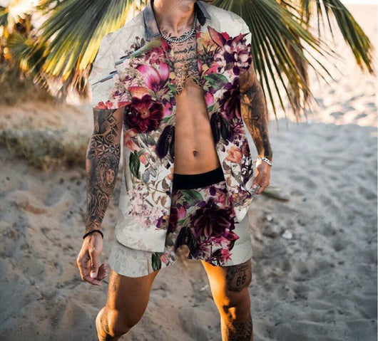 Conjunto de Playa Hombre: Camisa Estampada + Shorts Casuales - Image 8