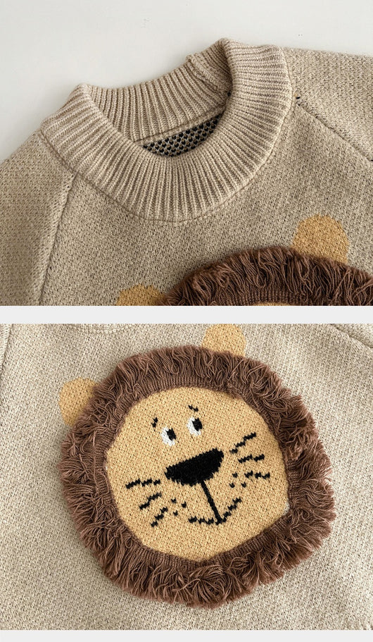 Conjunto de Regalo Bebé Suéter Tejido Pequeño León - Image 8