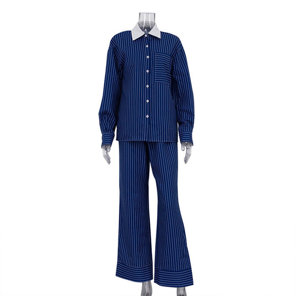 Conjunto Formal Pantalón y Camisa Polo a Rayas - Image 4