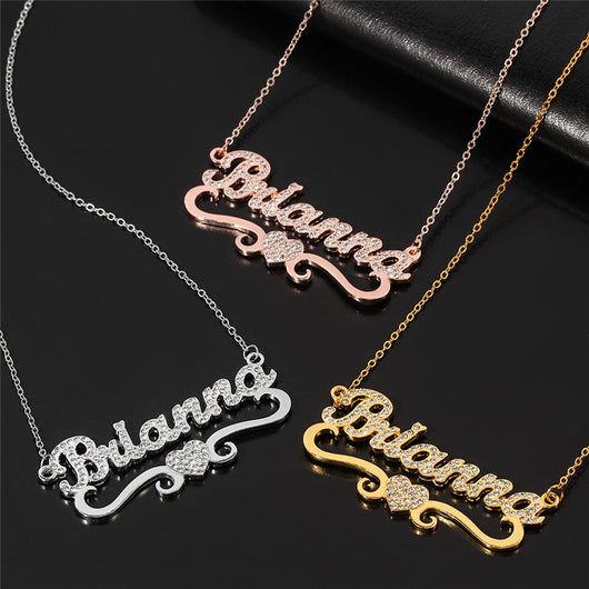 Collar Personalizado de Corazón con Cristales y Mariposa - Image 6