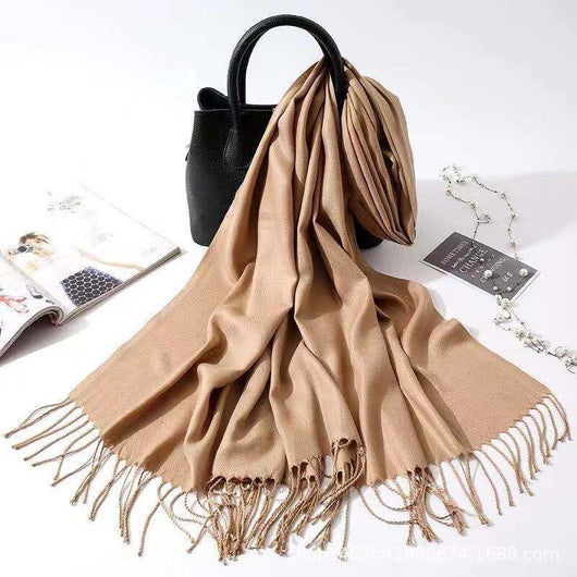 Bufanda de Imitación Cashmere para Mujer - Chal Versátil Cálido con Flecos - Image 41