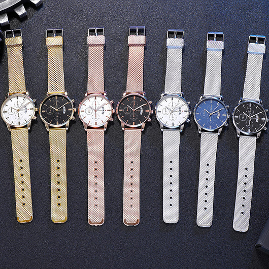 Reloj Hombre Tres Subdiales Seis Agujas Calendario Cuarzo Casual Ejecutivo - Image 26