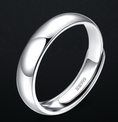 Anillo de Plata Liso y Brillante para Hombre - Image 18