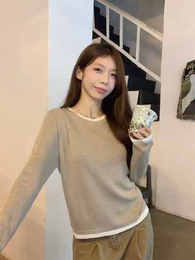 Blusa Larga de Dos Capas con Textura Cepillada para Mujer - Image 19