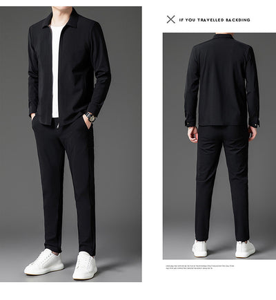 Conjunto de Dos Piezas para Hombre: Cardigan con Cierre y Pantalones Trendy Otoño - Image 25