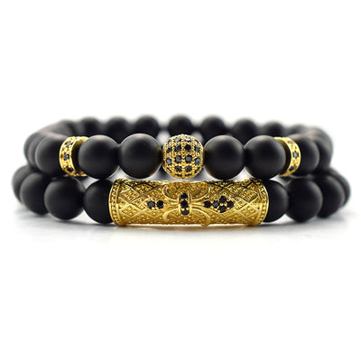 Pulsera de Piedra Natural Estilo Étnico con Corona Hao - Image 11