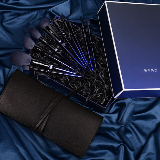 Set de 10 Brochas de Maquillaje Azul Premium - Image 7