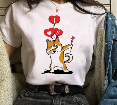 Playera de Pareja Estampado Shiba Inu para Hombre y Mujer - Image 24