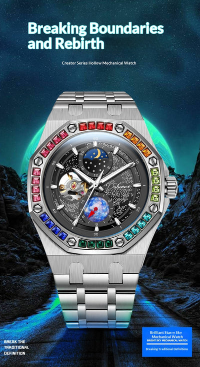 Reloj Mecánico Luminoso Impermeable Hombre - Serie Cielo Estrellado - Image 23